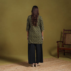 Green - natural dyed cotton short bagh kurta 08