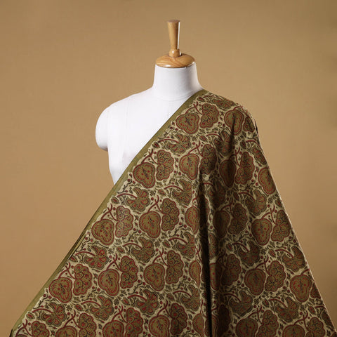 Green - natural dyed cotton vanaspati bagru fabric 06