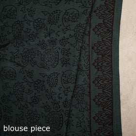 Green - natural dyed dola silk bagh saree with zari border