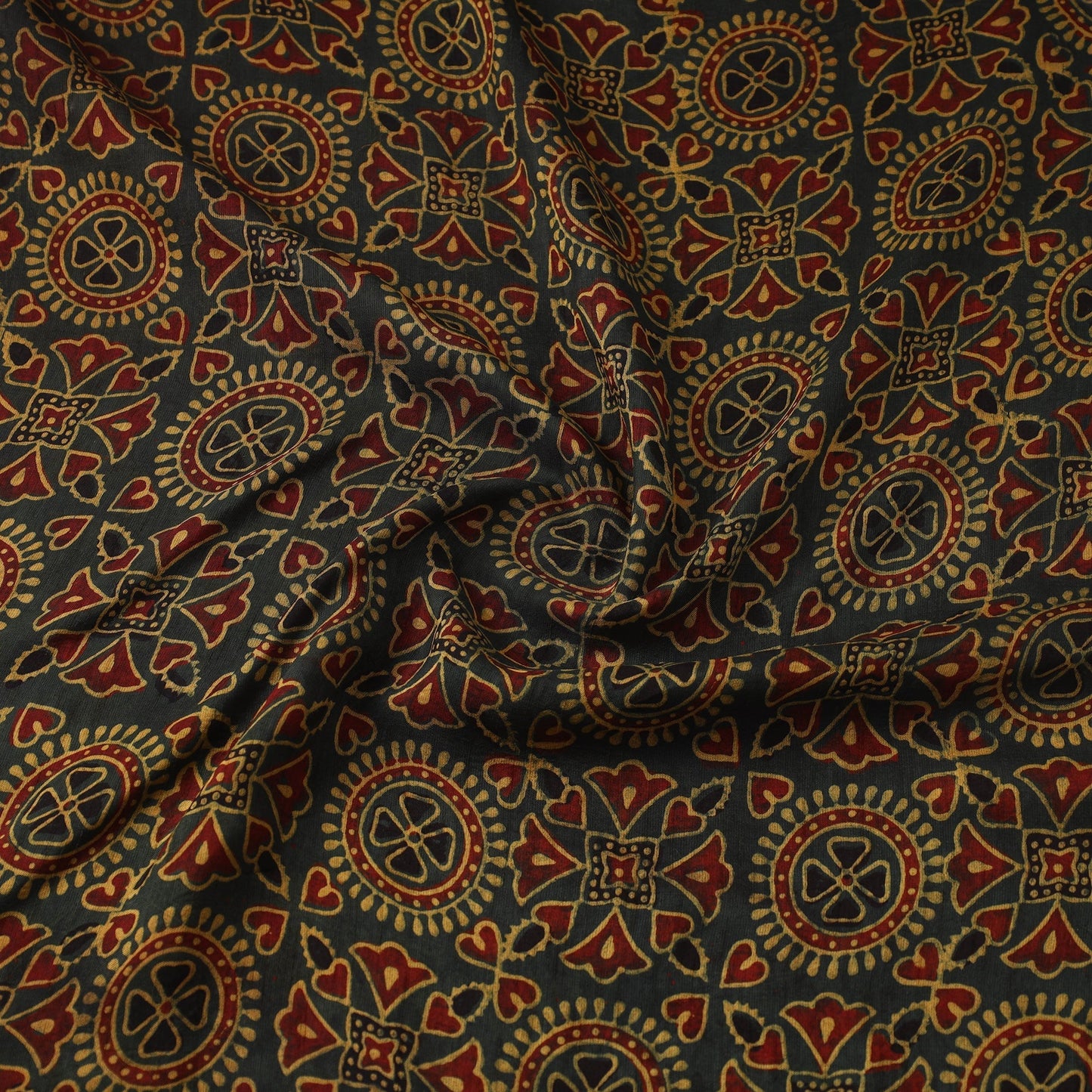 Natural dyed dola silk hand fabric 17 - handcrafted