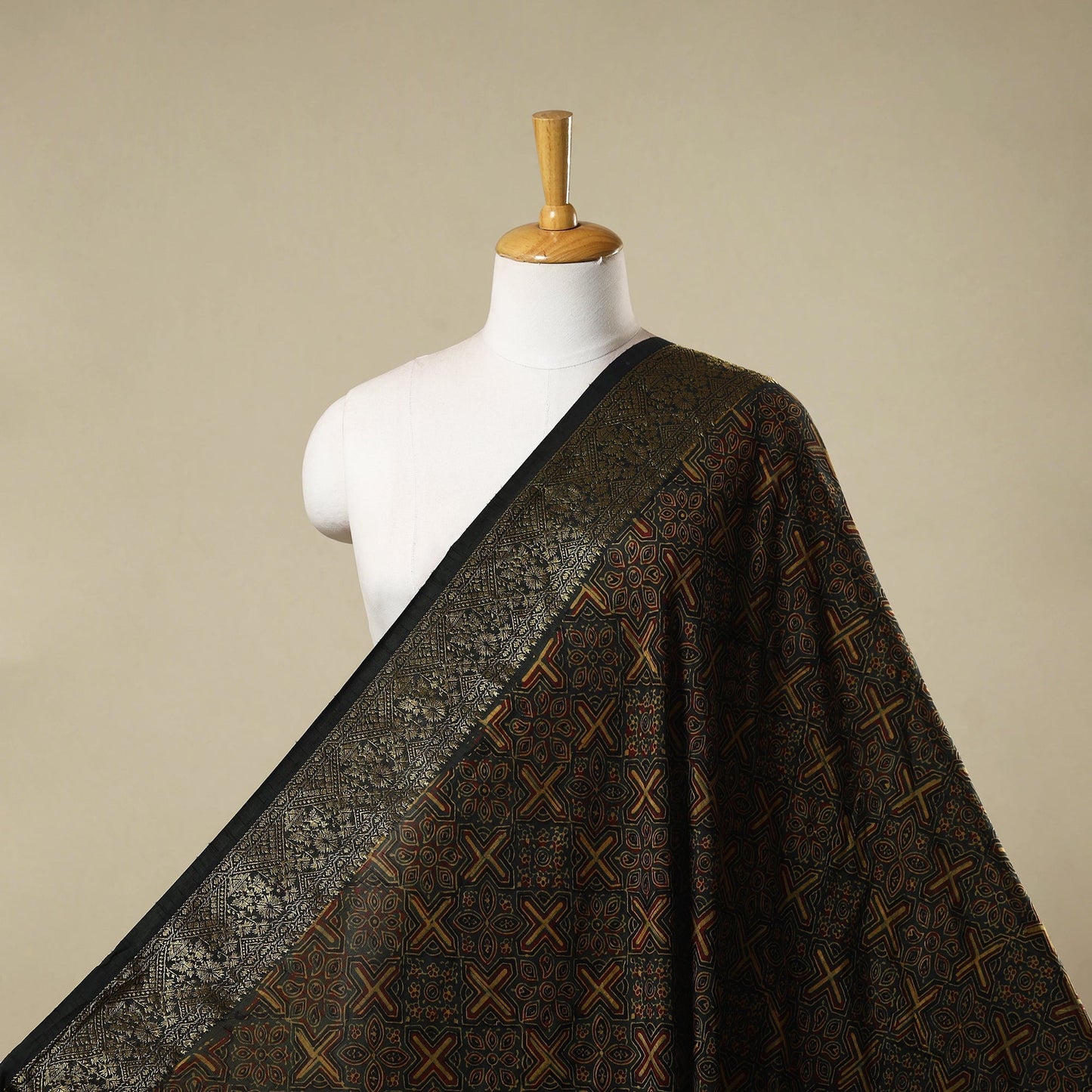 Natural dyed dola silk hand fabric 35 - handcrafted
