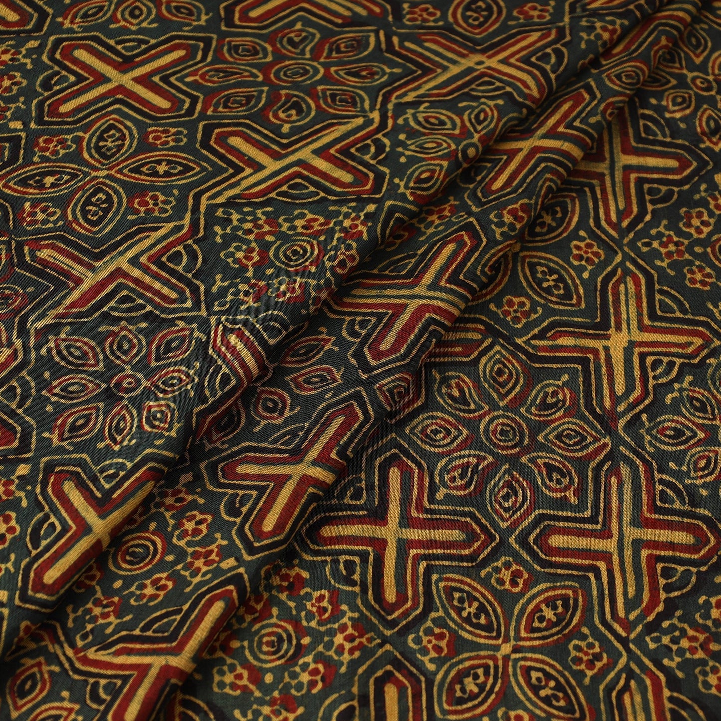 Natural dyed dola silk hand fabric 52 - handcrafted
