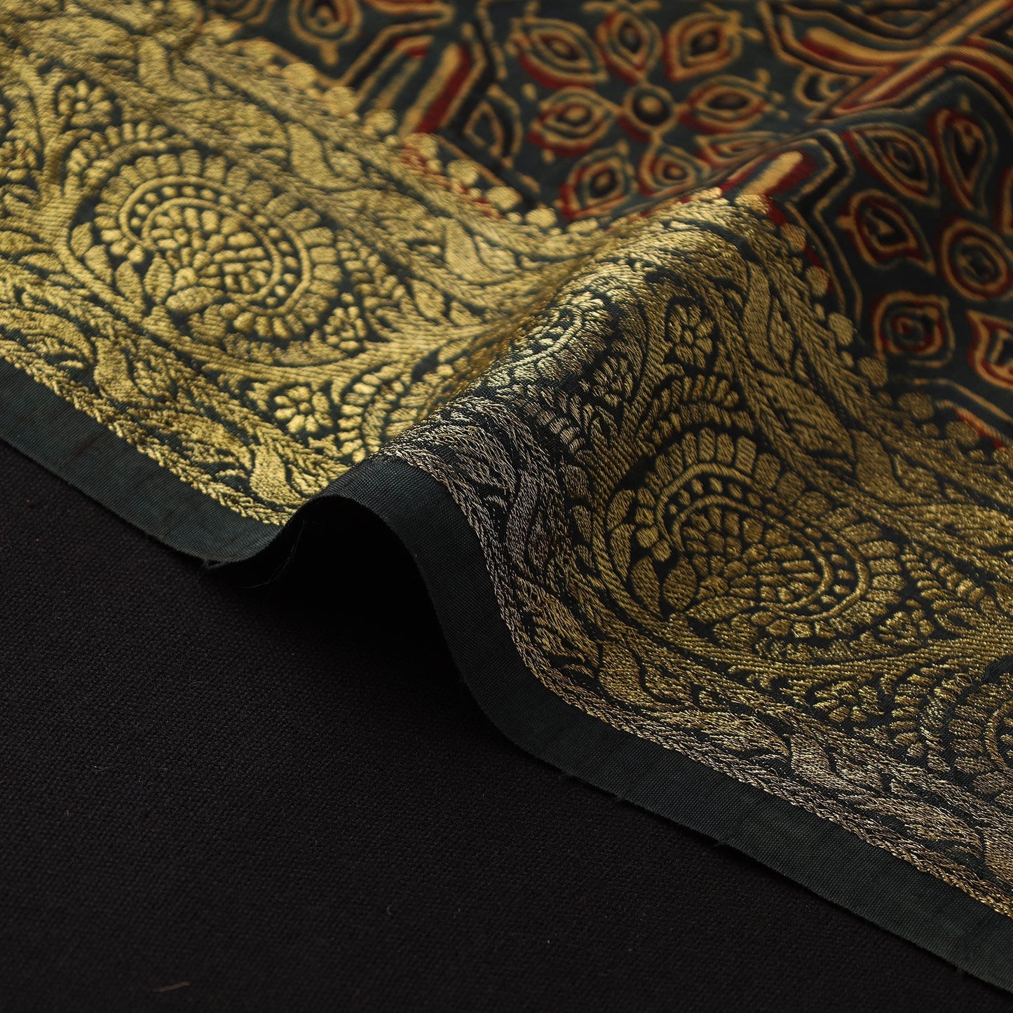 Natural dyed dola silk hand fabric 52 - handcrafted