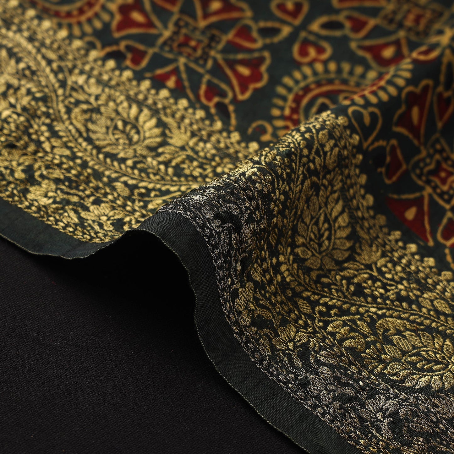 Natural dyed dola silk hand fabric 13 - handcrafted