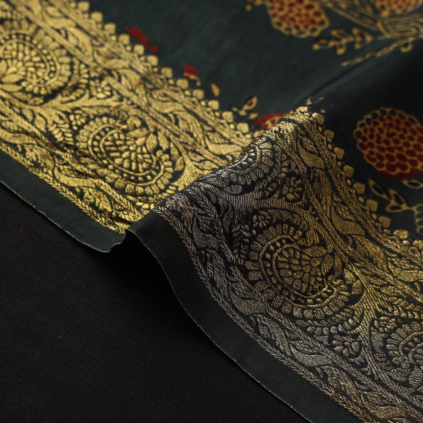 Natural dyed dola silk hand fabric 14 - handcrafted