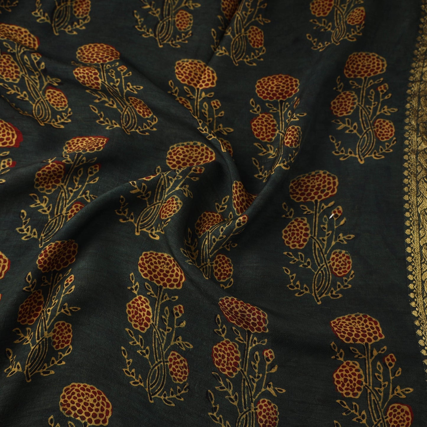 Natural dyed dola silk hand fabric 14 - handcrafted