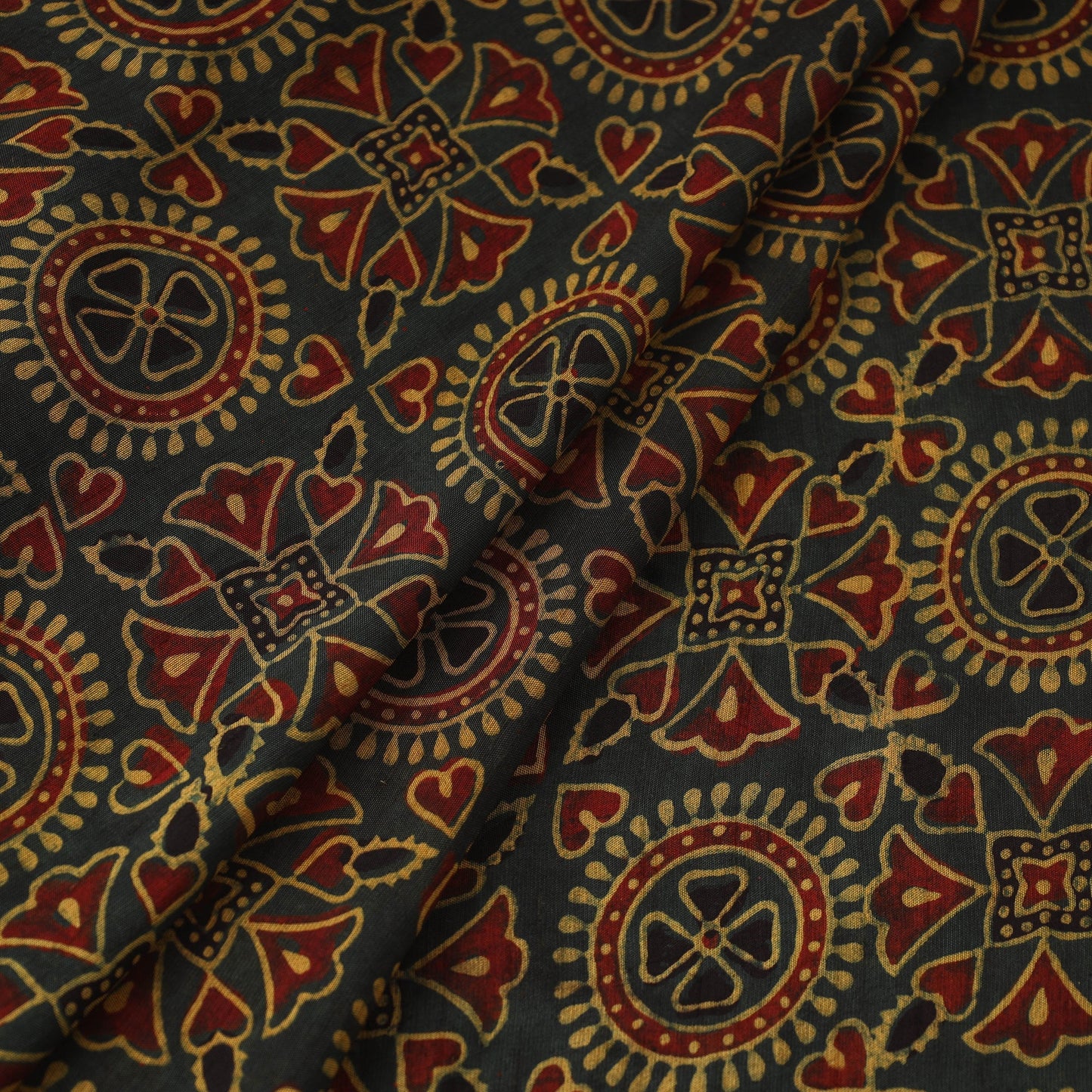 Natural dyed dola silk hand fabric 17 - handcrafted