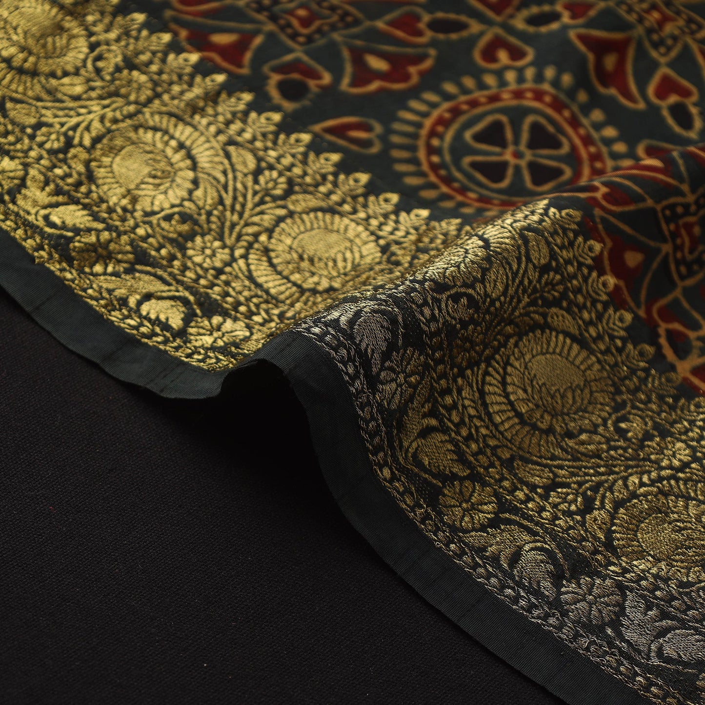 Natural dyed dola silk hand fabric 17 - handcrafted