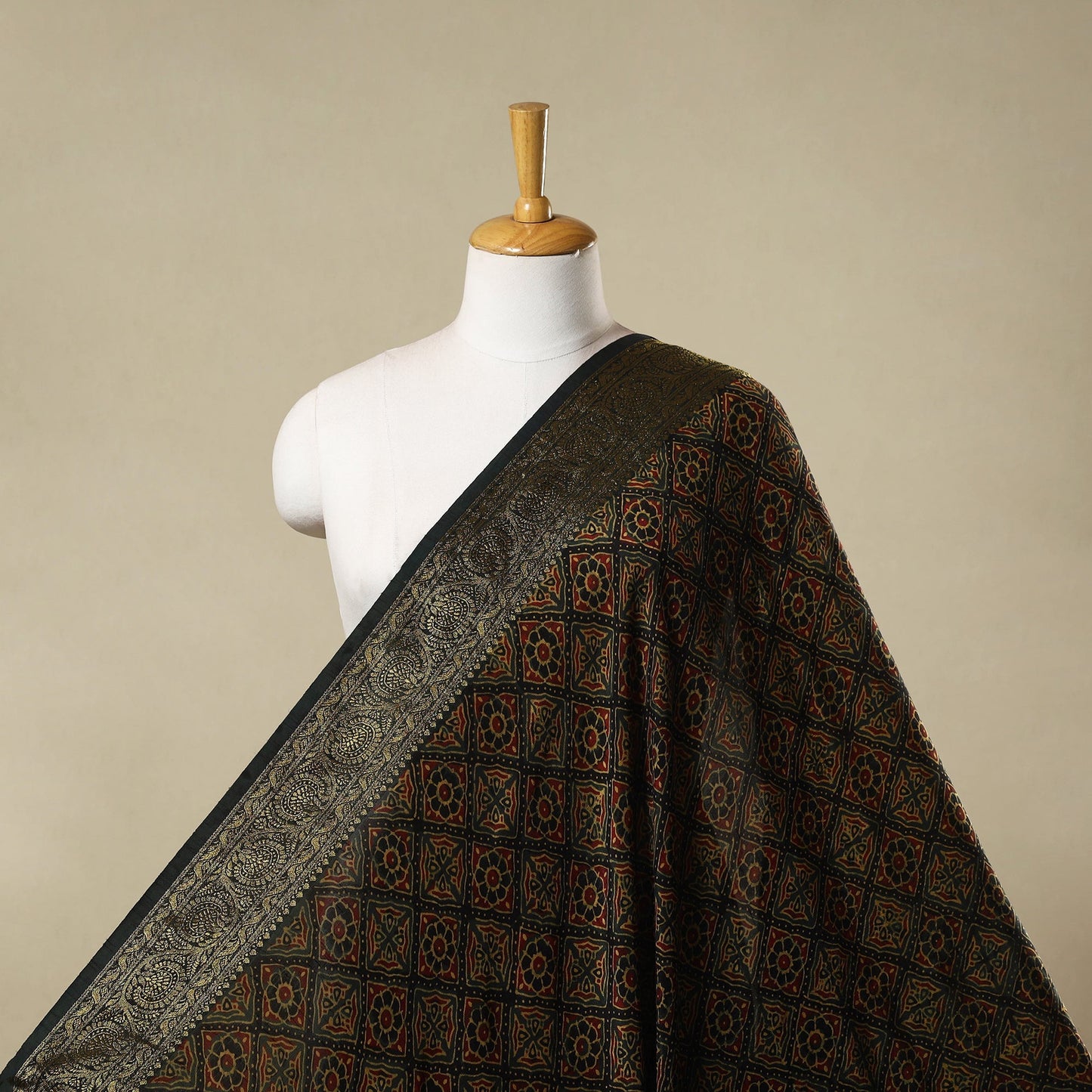 Natural dyed dola silk hand fabric 29 - handcrafted