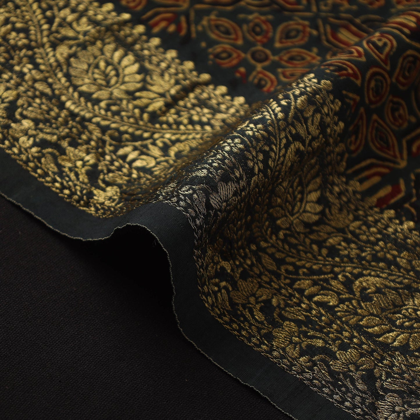 Natural dyed dola silk hand fabric 39 - handcrafted