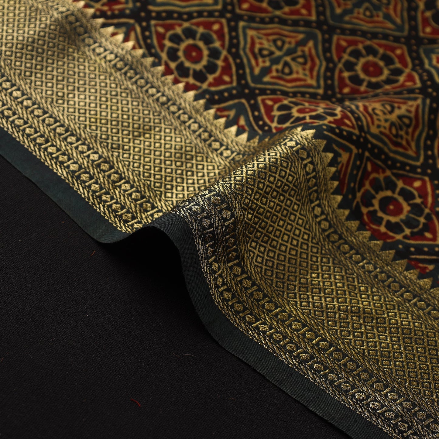 Natural dyed dola silk hand fabric 57 - handcrafted