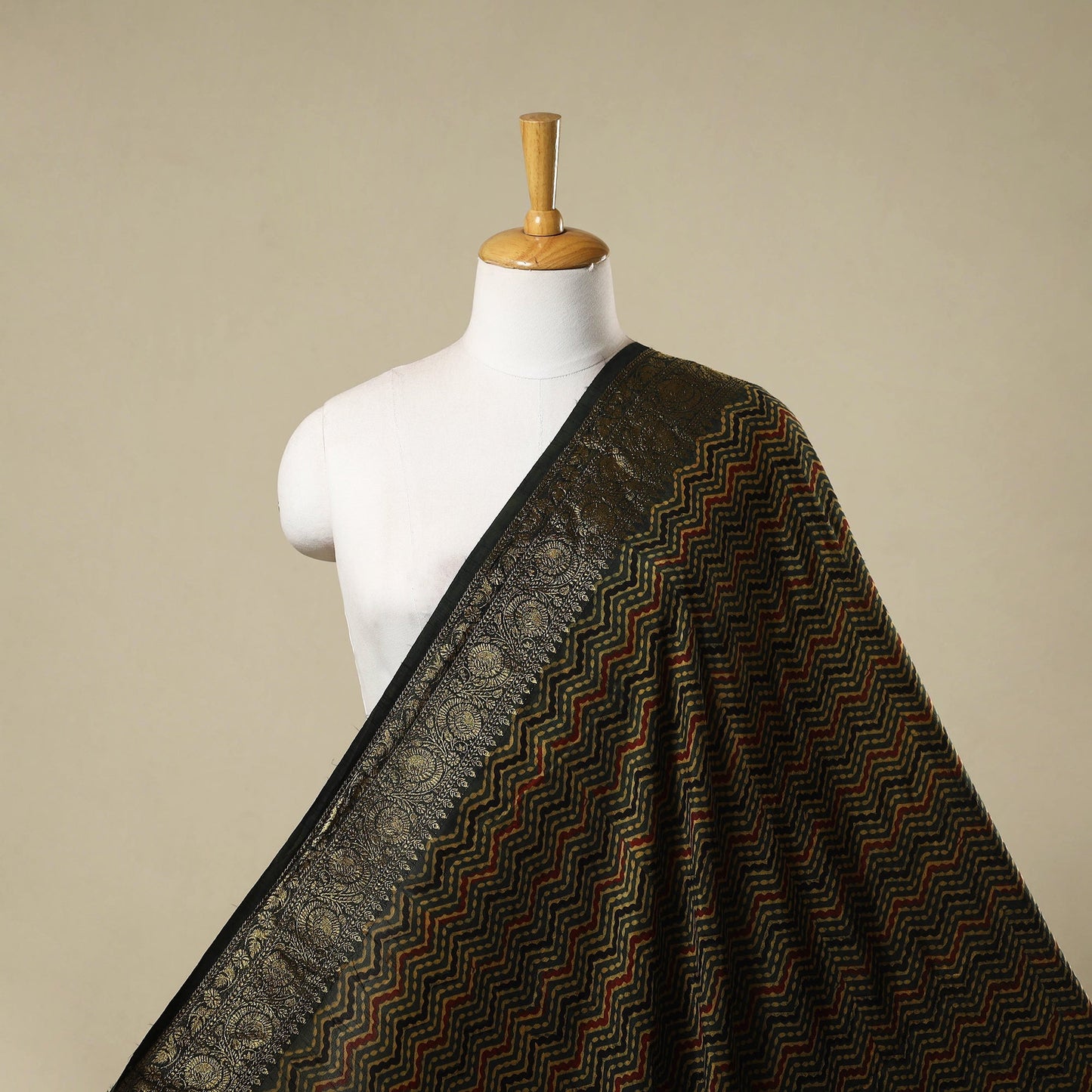 Natural dyed dola silk hand fabric 64 - handcrafted