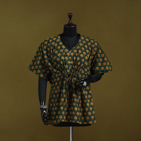 Natural dyed hand akola cotton short kaftan 45 - handcrafted