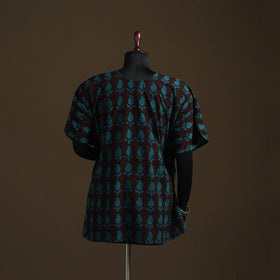Natural dyed hand block bagh print gota work cotton kaftan