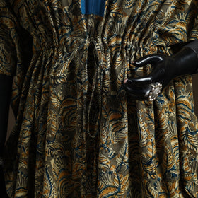 Natural dyed hand block kalamkari print cotton kaftan