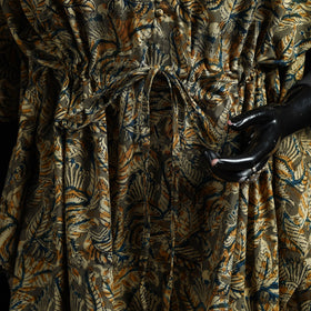 Natural dyed hand block kalamkari print cotton kaftan