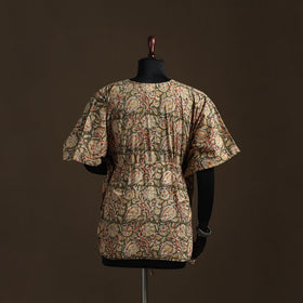 Natural dyed hand block kalamkari print cotton kaftan