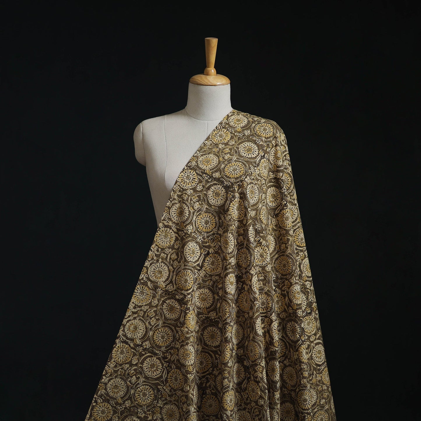 Natural dyed hand block print cotton kalamkari fabric 04