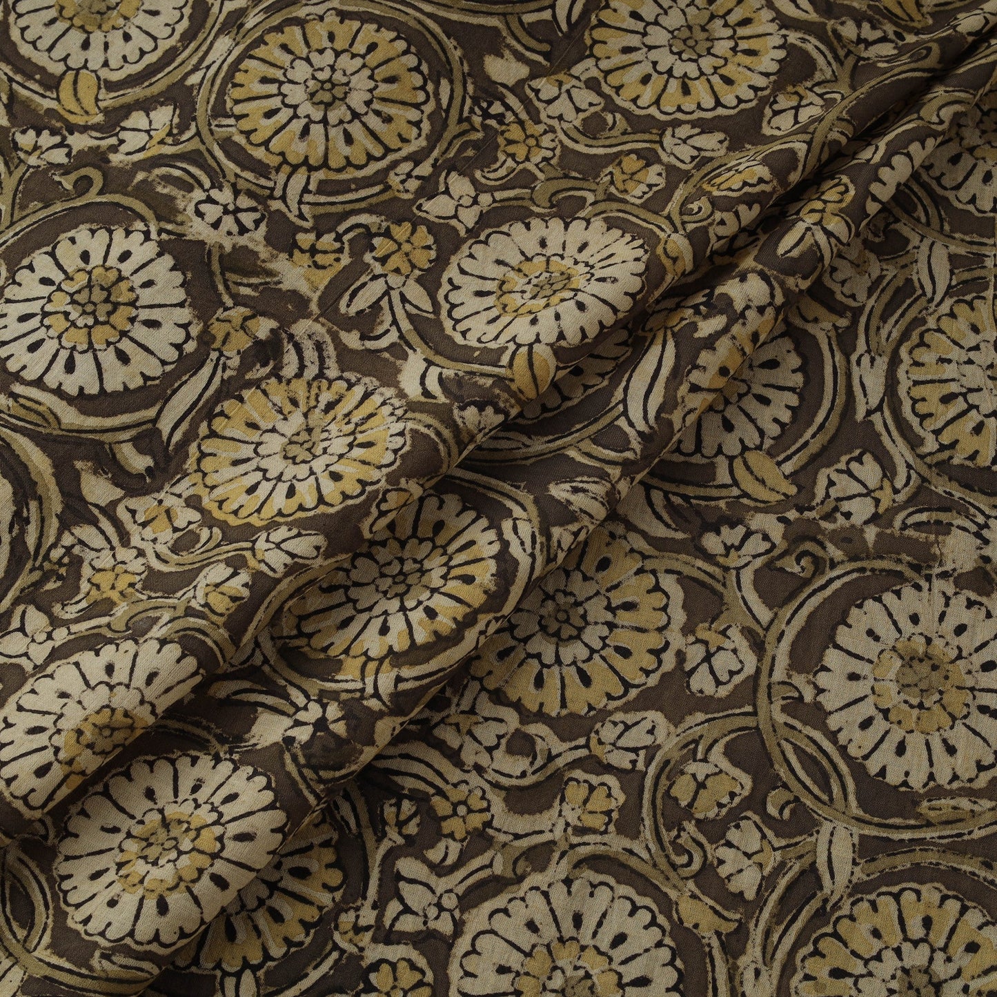 Natural dyed hand block print cotton kalamkari fabric 04