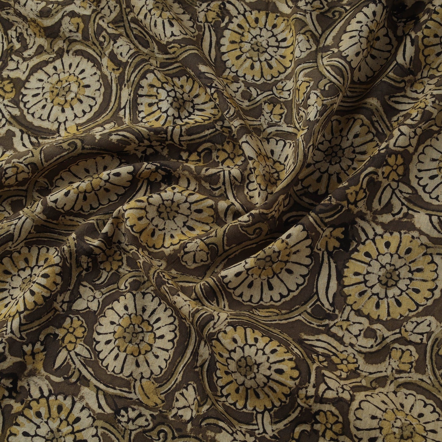 Natural dyed hand block print cotton kalamkari fabric 04