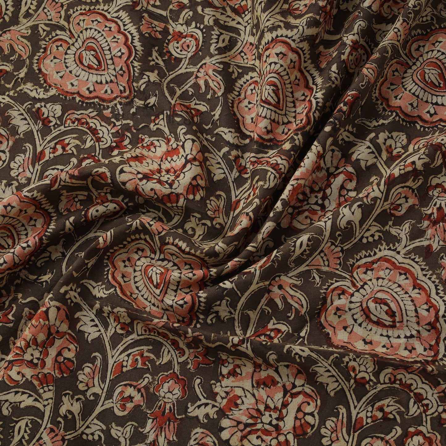 Natural dyed hand block print cotton kalamkari fabric 10