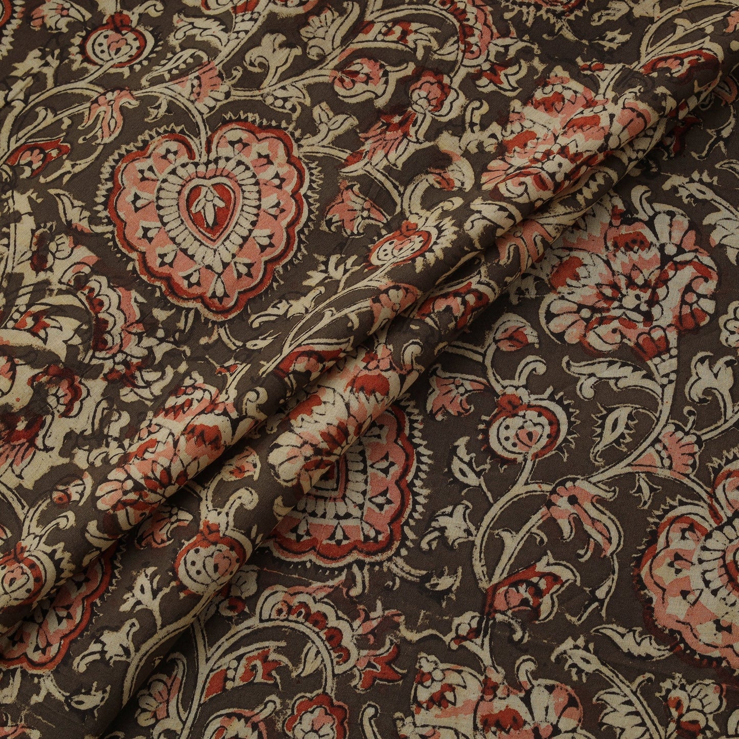Natural dyed hand block print cotton kalamkari fabric 10