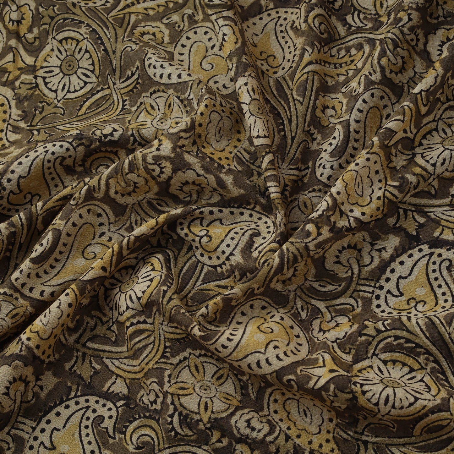 Natural dyed hand block print cotton kalamkari fabric 19