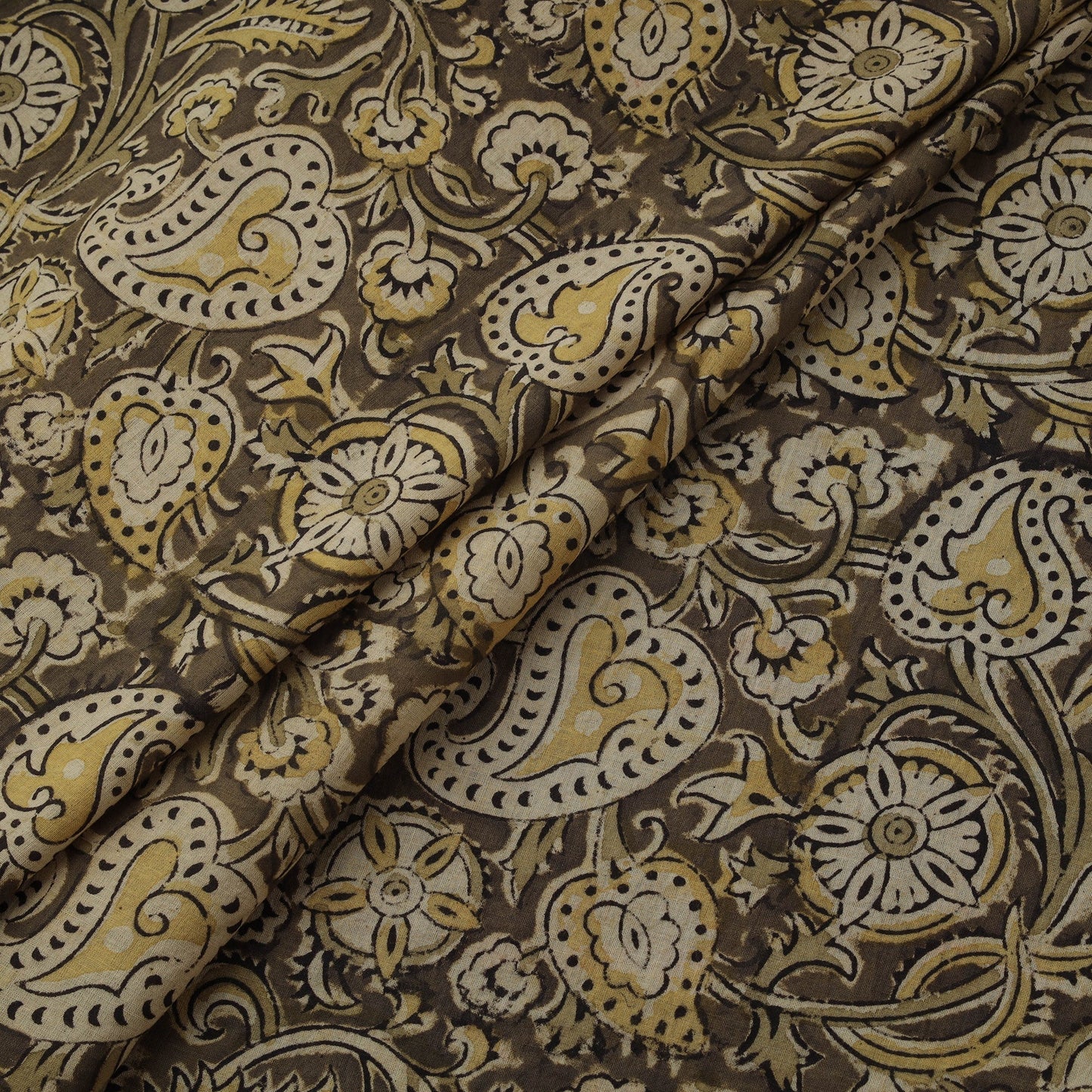 Natural dyed hand block print cotton kalamkari fabric 19