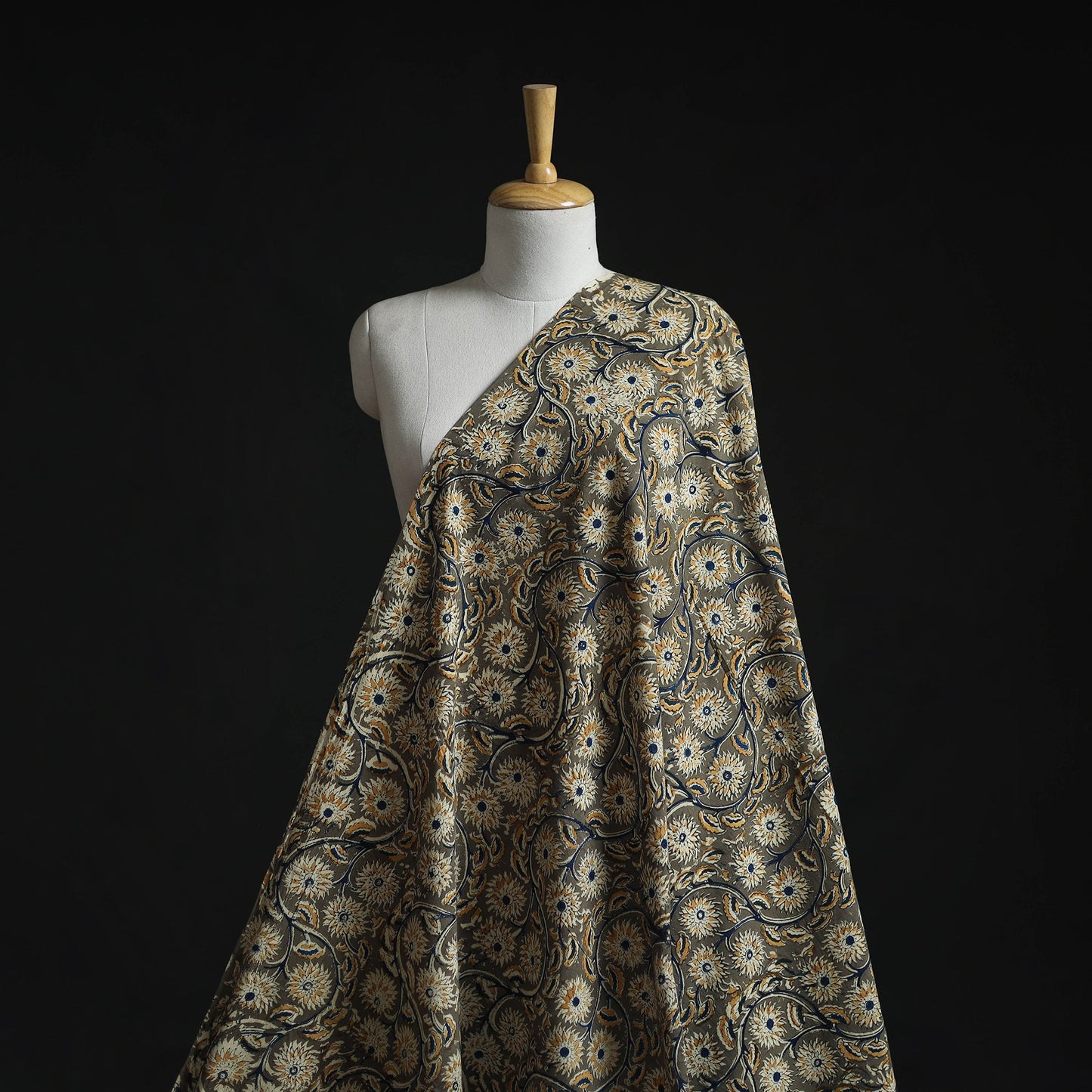 Natural dyed hand block print cotton kalamkari fabric 20