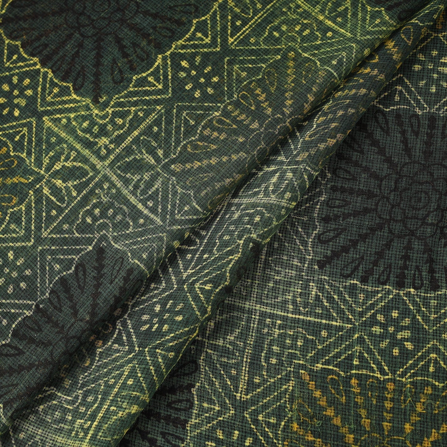 Natural dyed hand kota doria cotton fabric 13 - handcrafted