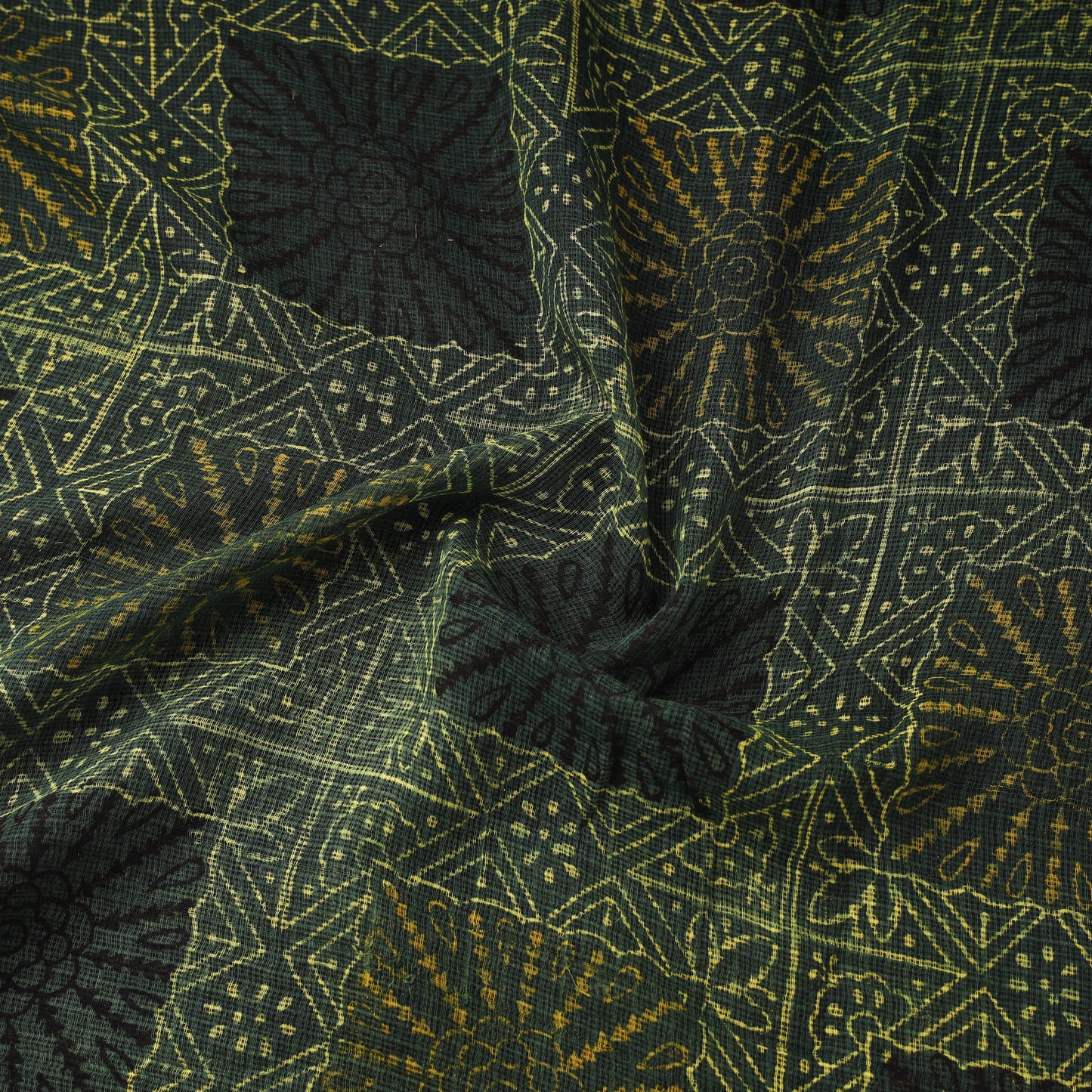 Natural dyed hand kota doria cotton fabric 13 - handcrafted