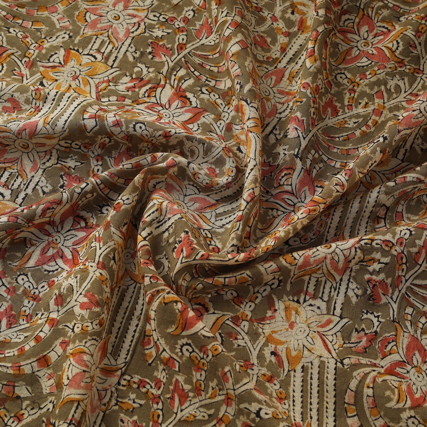 Natural dyed hand block print pure mul cotton pedana