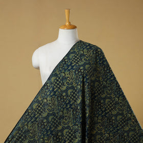 Green - natural dyed hand cotton fabric 05 - handcrafted