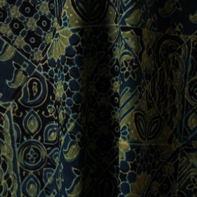 Green - natural dyed hand cotton fabric 05 - handcrafted