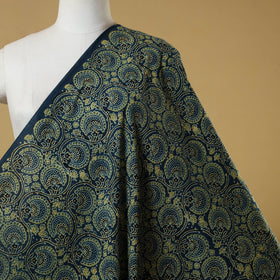 Green - natural dyed hand cotton fabric 09 - handcrafted