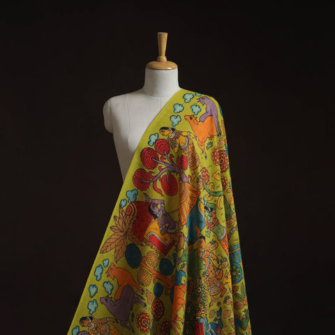 Natural dyed handloom chanderi silk handpainted
