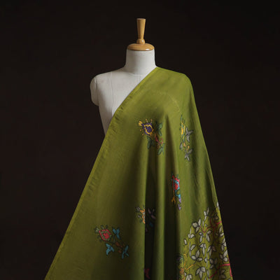 Natural dyed handloom chanderi silk handpainted