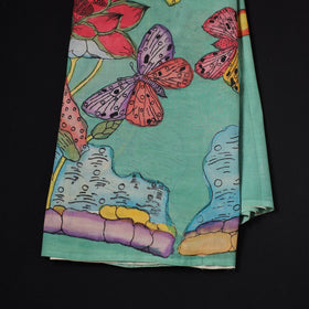 Natural dyed handloom chanderi silk handpainted