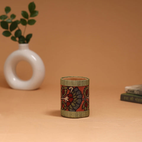 Natural dyed handpainted kalamkari pen stand 07