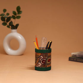 Natural dyed handpainted kalamkari pen stand 17
