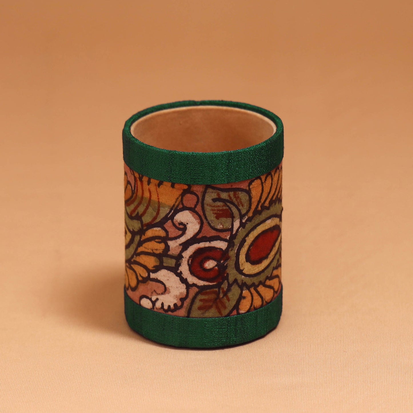 Natural dyed handpainted kalamkari pen stand 17