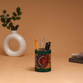 Natural dyed handpainted kalamkari pen stand 23