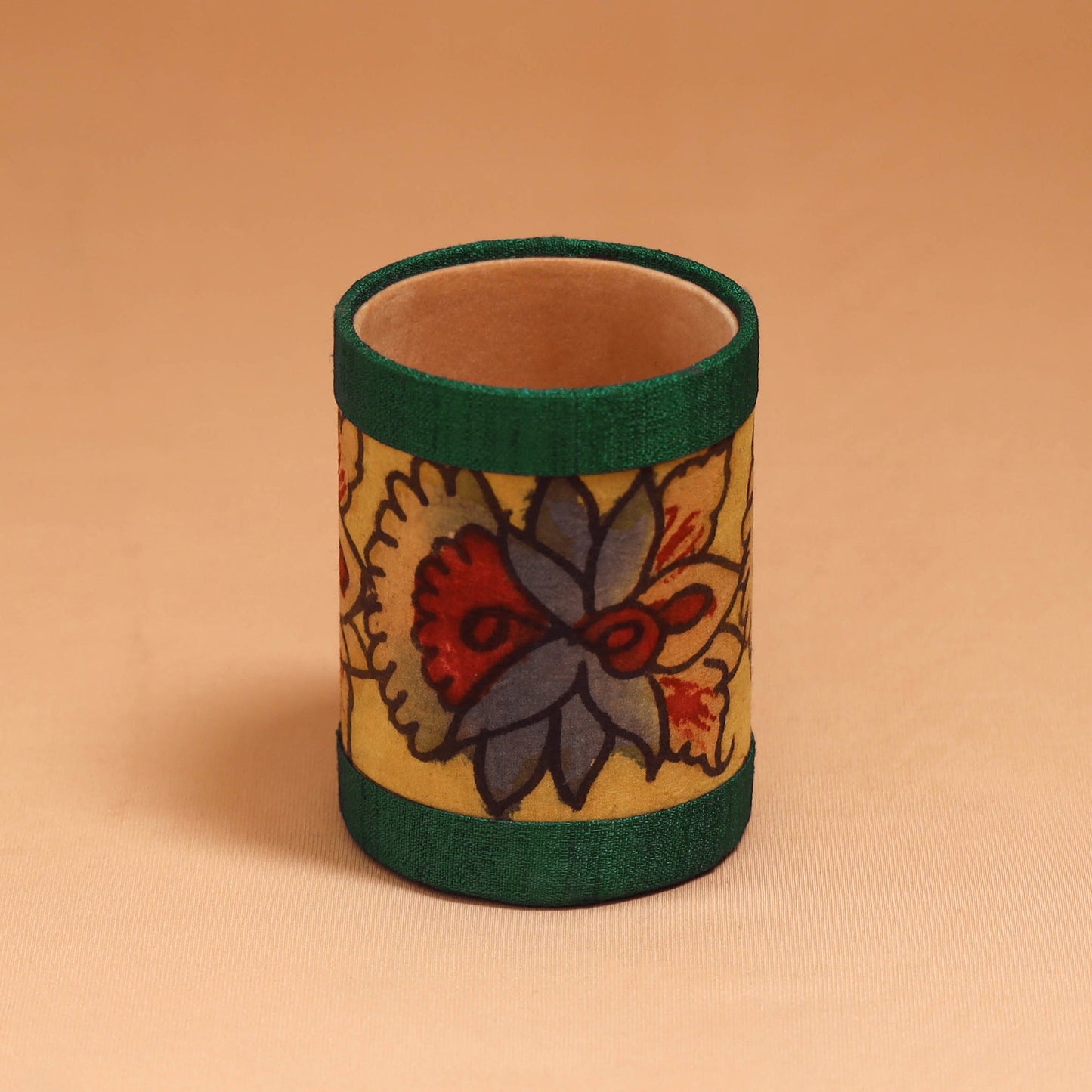 Natural dyed handpainted kalamkari pen stand 24