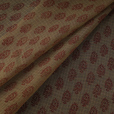 Natural dyed kota doria cotton hand bagh fabric 01