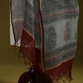 Natural dyed kota doria cotton hand block bagh print