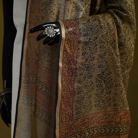 Natural dyed kota doria cotton hand block bagh print
