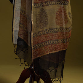 Natural dyed kota doria cotton hand block bagh print