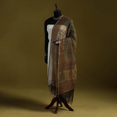 Natural dyed kota doria cotton hand block bagh print