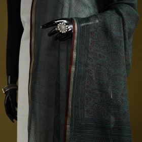 Natural dyed kota doria cotton hand block bagh print