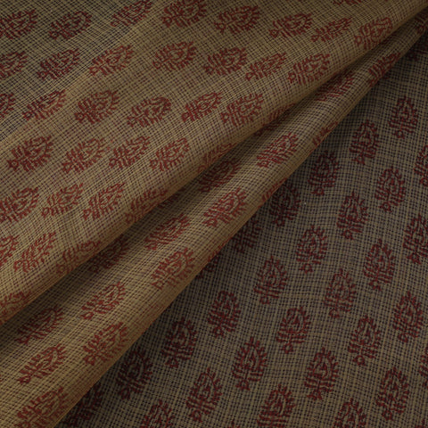 Natural dyed kota doria cotton hand bagh fabric 01